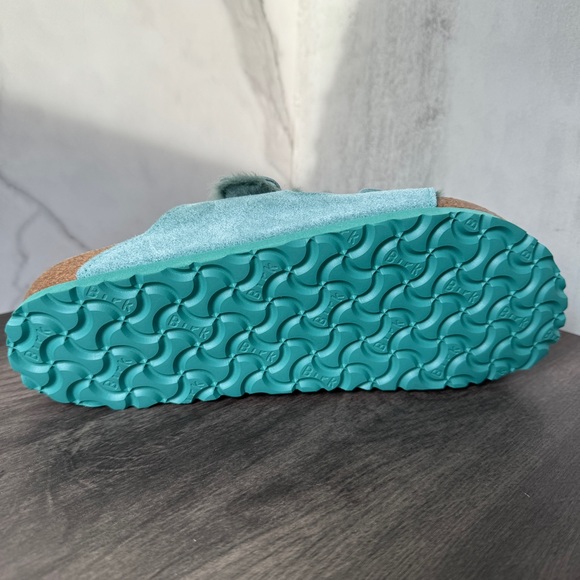 BIRKENSTOCK Arizona Shearling Beryl Teal Blue Size 40 - Picture 4 of 6